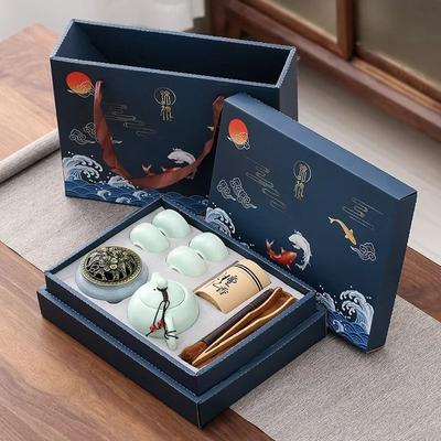 Uplift Picks Traditional Kungfu Tea Set With Sandalwood Stove And Incense Burner Gift Box d