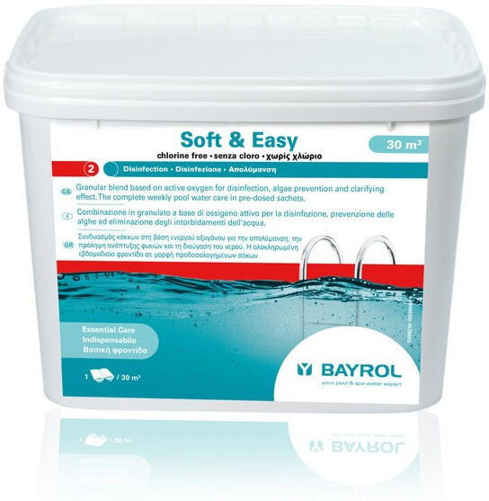 Oxygène actif multiaction Bayrol Soft & Easy sans chlore - 4,48 kg (16 sachets doubles pour 20 m3 chacun)