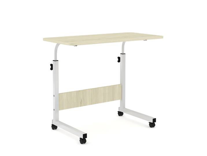Laptoptisch LALE auf Rollen 80 x 40 x 60 - 90 cm hellbraun/weiss