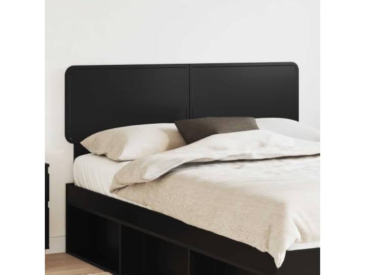 Modernes Kopfteil aus Ingenieurholz in Eiche schwarz, minimalistisches Kopfteil mit eleganten Linien, für Rückenstütze und einfache Montage.