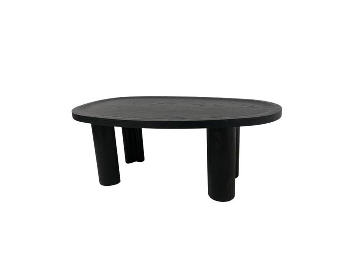 Kaiser Möbel Couchtisch Ovali, Modernistisch und Stabil Schwarz, Holz, Oval,Achteckig, rund, 100x39x69 cm, Wohnzimmer, Wohnzimmertische, Couchtische