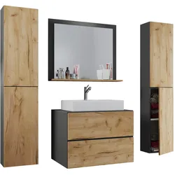 Badezimmer Lendas 5-tlg. ca. 147 cm Honigeiche/Anthr.