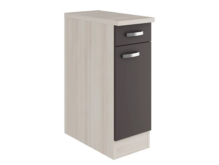 Meuble bas 30cm Gris/Anthracite/Imitation acacia