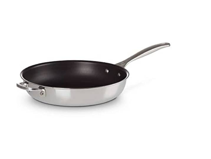 LE CREUSET Antihaftbeschichtete Bratpfanne mit Gegengriff aus 3-ply PLUS Edelstahl, 28 cm, 96600228000000