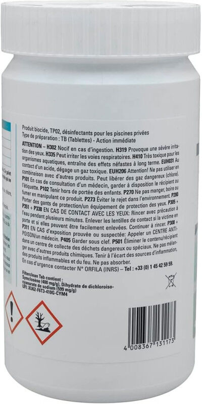 Nettoyage filtre piscine à sable Bayrol Filterclean Tab - 1 kg