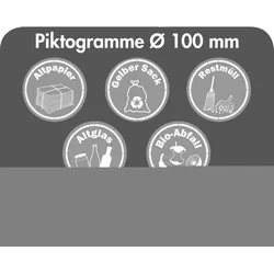 Stumpf Piktogramm-Set weiß 5 Stk. Ø 100 mm - 5408810