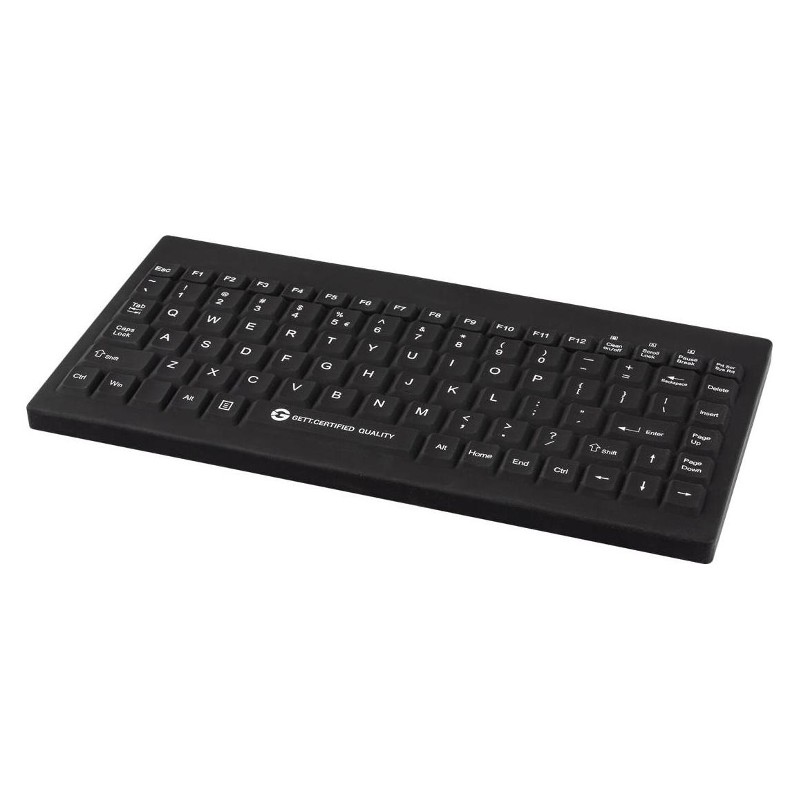 Gett GCQ Cleantype Easy Protect Compact silicone keyboard IP68 waterproof desinfectable 88 keys USB (DE, Kabelgebunden) (KG29215)