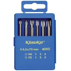 Klauke Bit-Sortiment 6-tlg,6-rund, 73mm KL335