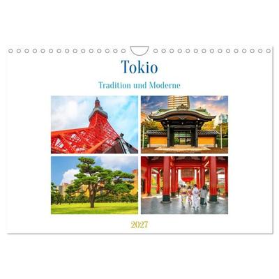 Tokio - Tradition und Moderne (Wandkalender 2027 DIN A4 quer), CALVENDO Monatskalender