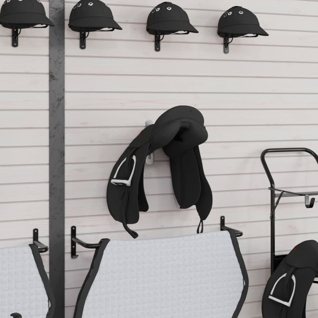 vidaXL Porte-selle avec crochet de bride à un bras pliable noir fer