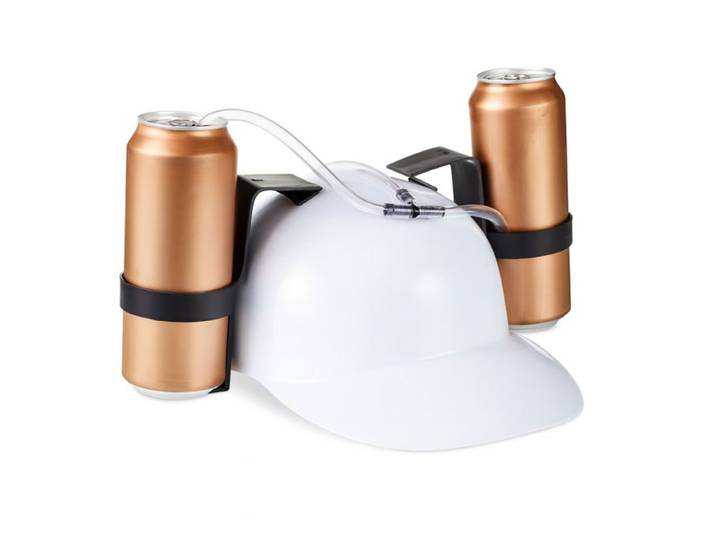 Relaxdays 10 casques de fête à boire, blancs