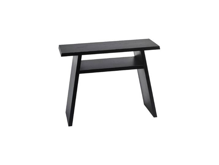 Handgefertigter Premium Badehocker „Mink“ aus massiven Eichenholz Schwarz Aquanova