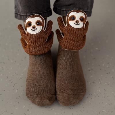 LightInthebox 3D Knit Animal Socks, Funny Animal Socks Hand Crocheted, Winter Cotton Crew Socks, Fun Adorable Christmas Gifts for Girls Women
