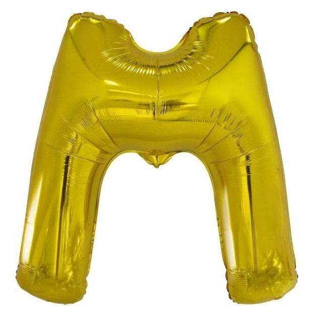 Riethmüller Grosser Buchstabe M Gold Folienballon N34 verpackt (5x) (9909588)