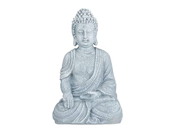Relaxdays Buddha Figur sitzend, 40cm hoch, Feng Shui Deko, wetterfest & frostsicher, große Garten Dekofigur, Farbauswahl