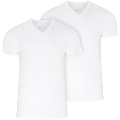 V-Shirt JOCKEY "American V-Neck Shirt", Herren, Gr. M, weiß, Single Jersey, Obermaterial: 100% Baumwolle, unifarben, bequem hüftbedeckend, V-Ausschnitt, Shirts, lockere Passform, flache Nähte, kurze Ärmel, weich