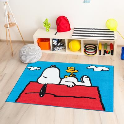 "Licensed Peanuts Snoopy and Woodstock Sleepy Day Easy Care Non-Slip Soft Polyester Kids Area Rug 3x5 - 3' 4"" x 4' 6"""