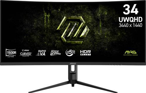 MSI MAG 342CQRFDE E20 Gaming Monitor EEK F (A - G) 86.4cm (34 Zoll) 3440 x 1440 Pixel 21:9 0.5 ms DisplayPort, HDMI