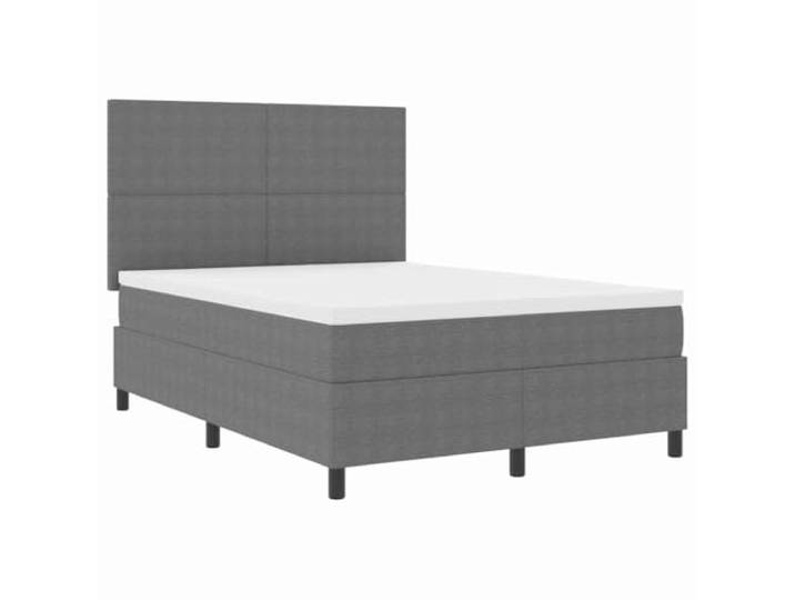 KTHLBRH Boxspringbett Boxspringbett hellgrau und weiß 140 x 200 cm Rahmen aus Holz, feste Latten, verstellbares Kopfteil in 2 Höhen, Taschenfedern, rechteckiges Design, Stil