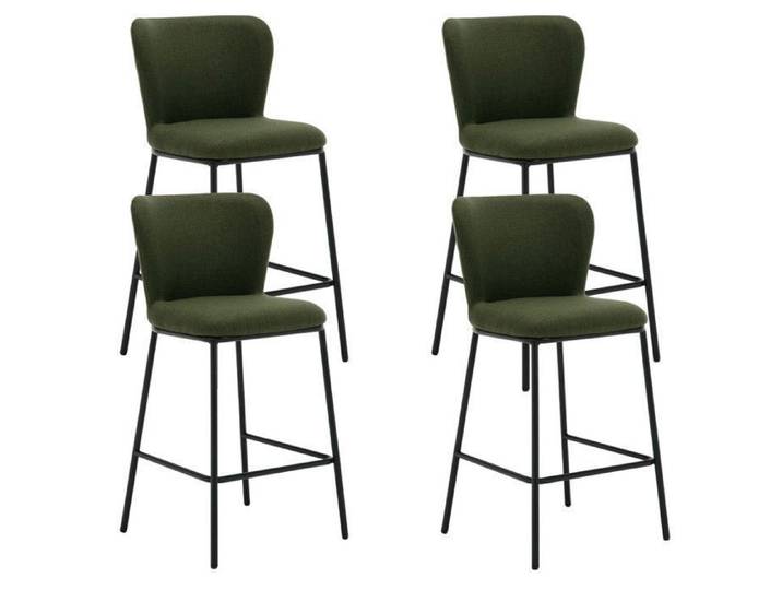 Wahson Tabouret de Bar Lot de 4 Tabouret de Bar Moderne avec Dossier Chaise Haute de Bar Confortable pour Cuisine Lin Vert