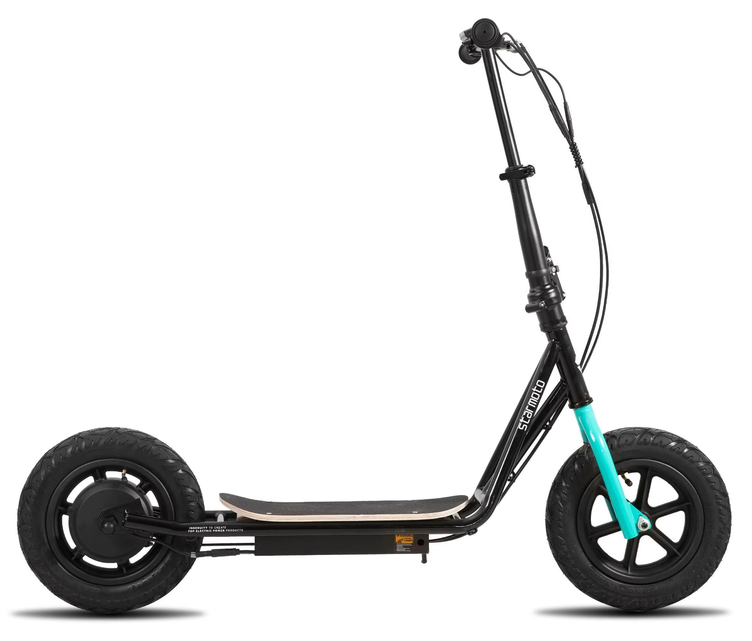 Kinderroller - 2 Räder - Für Kinder Über 6 Jahre - 30,5-cm-Räder - Höhenverstellbarer Lenker - Hinterradbremse - Schwarz