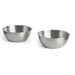 HAY - Outdoor Market Steel Bowl Small - Ø16 cm - Set of 2, Schüssel + Schale, Silber