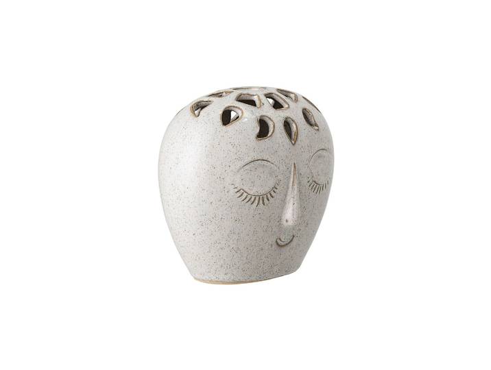 Vase en grès blanc, à poser, forme visage, artisanal - Bloomingvi