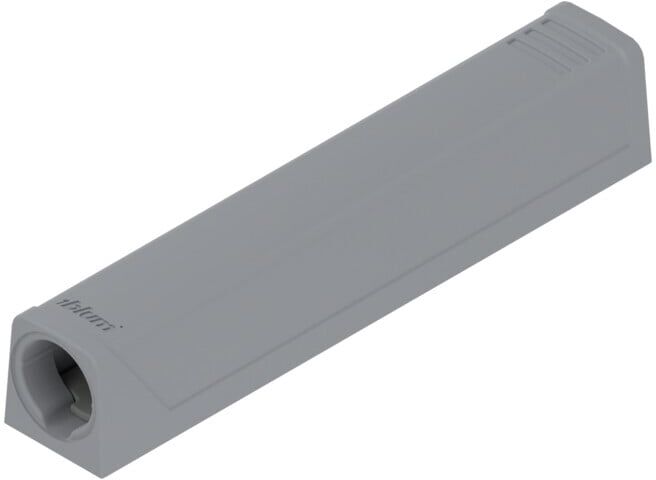 Blum TIP-ON plaque adaptatrice pour portes, version longue, avec vis, R7036 gris métallisé (04722188)