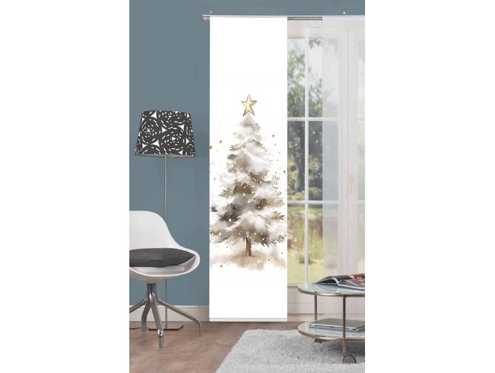 Schiebegardine HOME WOHNIDEEN CHRISTMAS TREE , beige (natur), B:60cm H:245cm, Polyester, Gardinen, Schiebegardine, Schiebewand, Dekostoff, Digitaldruck