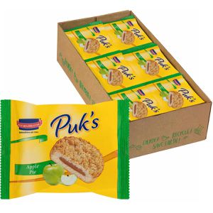 KuchenMeister Kuchen Puks Apple Pie, mit Fruchtfüllung, laktosefrei, Rührkuchen, einzeln verpackt, je 100 g, 18 Stück