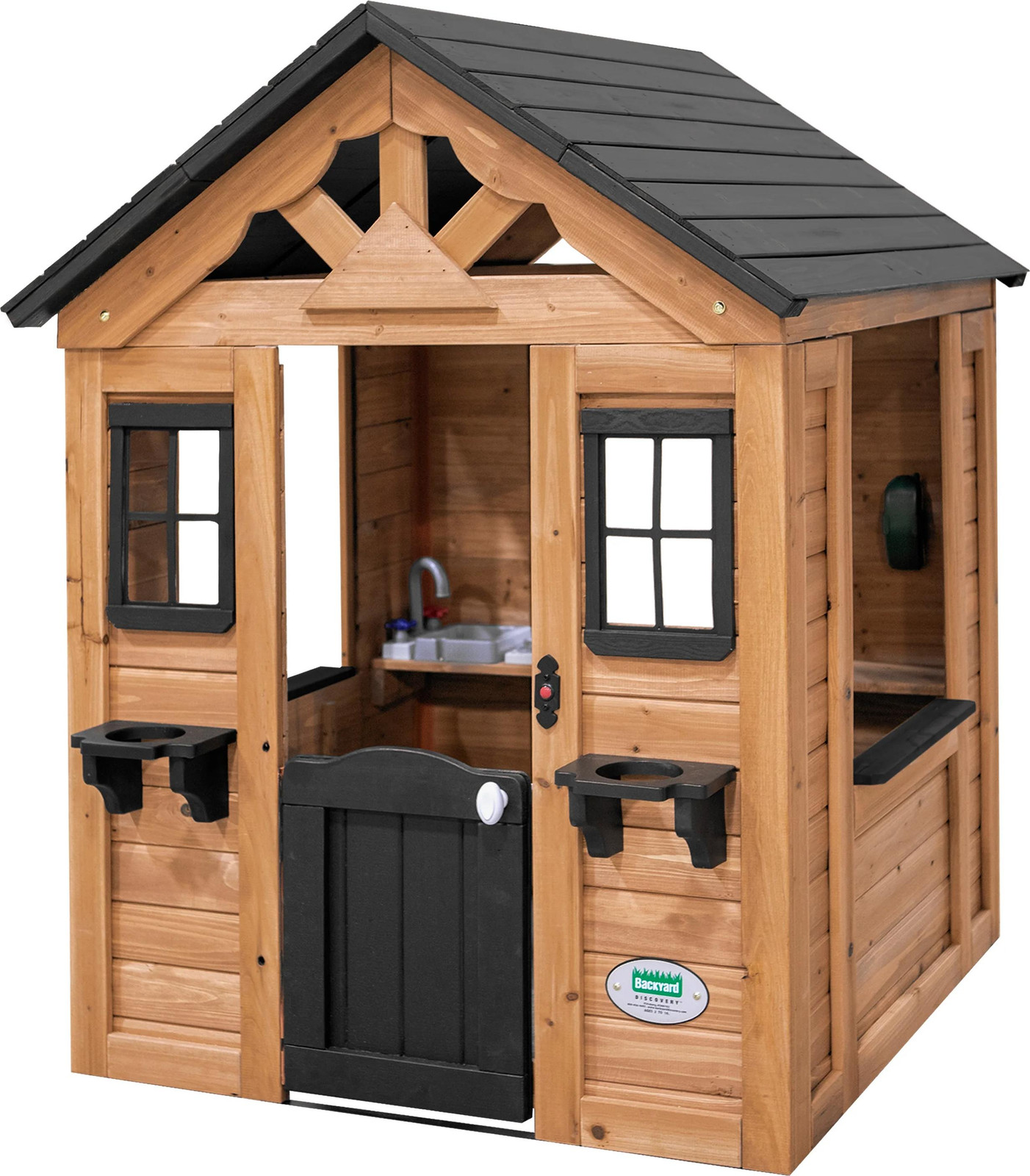 Backyard Discovery Sweetwater houten speelhuis in Bruin & Grijs met keuken en accessoires