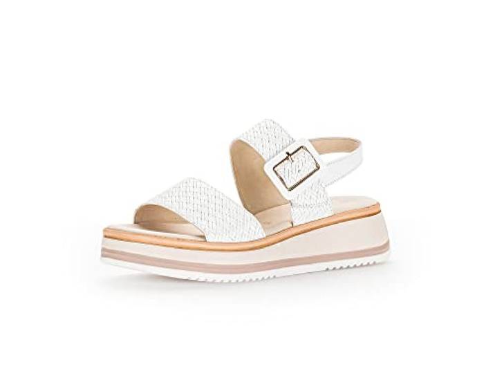 Gabor Damen Keilsandalen, Frauen Sandalen,Leichte Mehrweite (G),offene Schuhe,Strandschuhe,Keilsandaletten,bequem,Weiss (LDS),38.5 EU / 5.5 UK