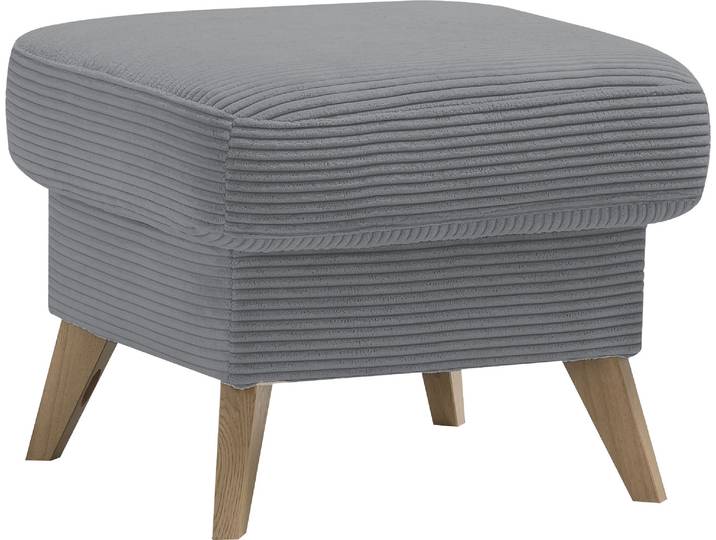 Hocker EXXPO - SOFA FASHION Samso, kompakte und bequeme Sitzgelegenheit in aktuellem Cord Bezug , grau, B:57cm H:47cm T:57cm, Hocker, Hocker