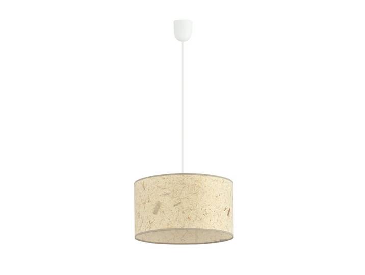 Suspension avec abat-jour cylindrique en tissu finition liège ø35cm
