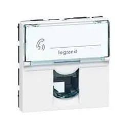 Legrand 078731 Mosaic Telefondose 1-fach RJ11 2-modulig. Farbe Ultraweiß