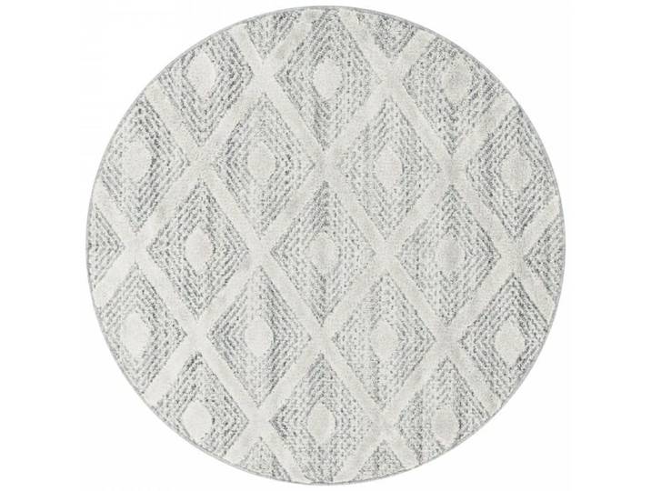 MELIA - Tapis Berbère Rond à relief - Crème 200 x 200 cm