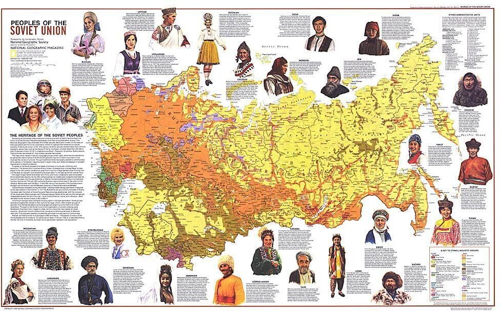 National Geographic Historic POD 1976 Peuples de l'Union soviétique (carte)