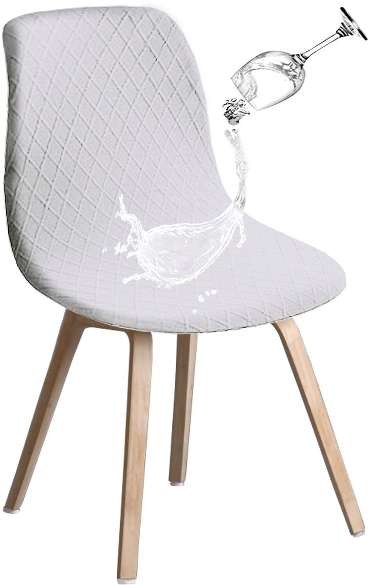 Universele elastische stoelhoezen voor eetkamerstoelen, afneembaar en wasbaar, Wit