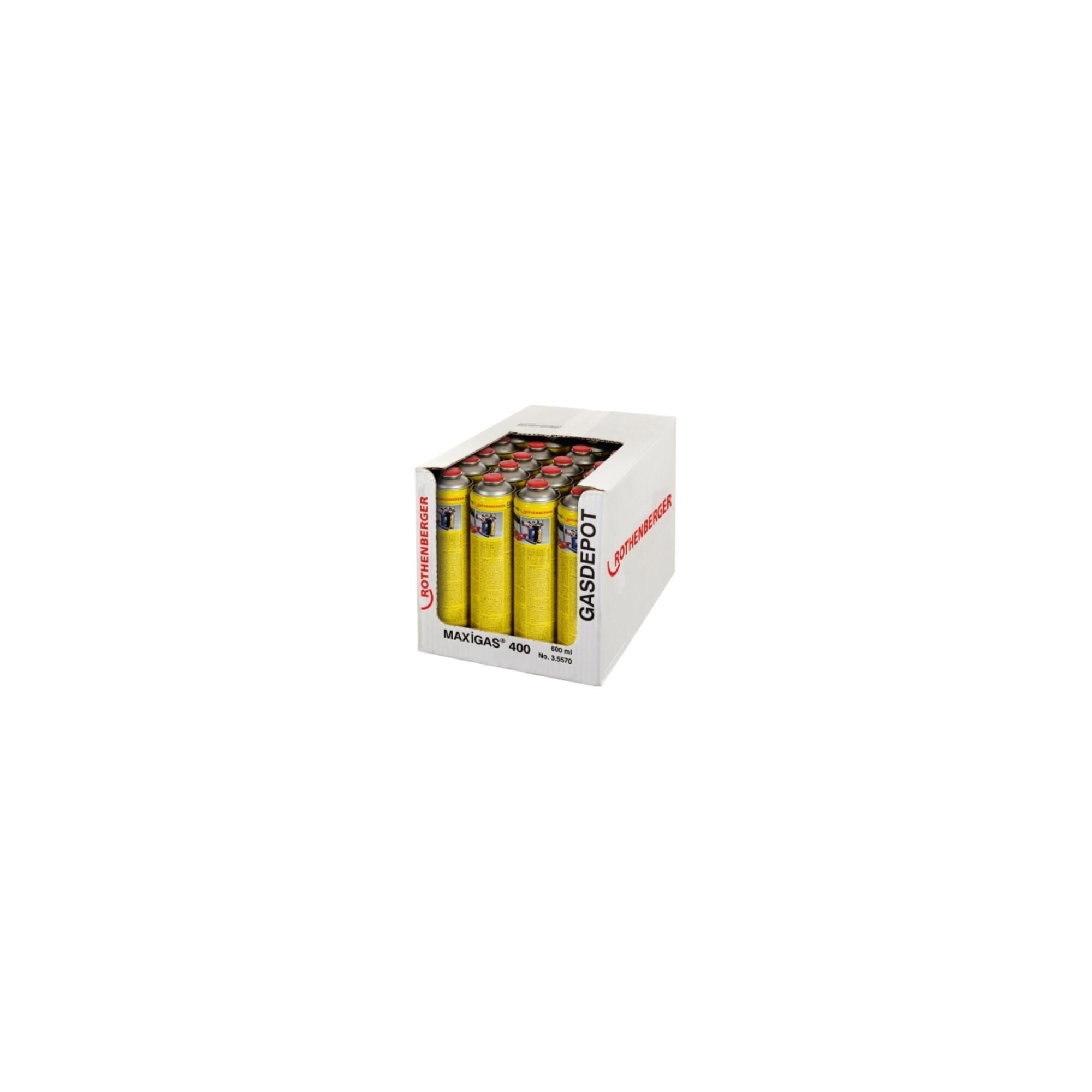 ROTHENBERGER Maxigas 400-Gaskartusche, 600Ml, Gewinde-Anschluss (035570-A)