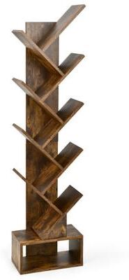 Costway 10-tier Tree Bookshelf with Drawer Free-standing Storage Bookcase