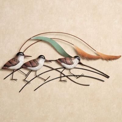 T.i./New Metal Design Shorebird Beach Wall Sculpture Brown , Brown