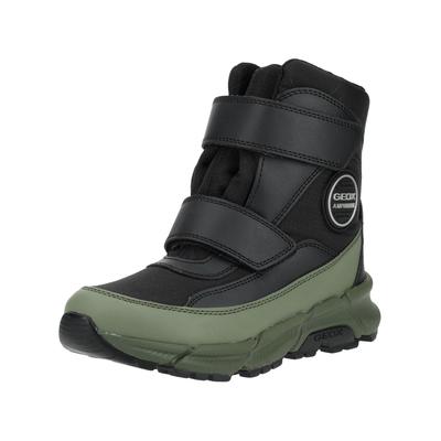 Stiefelette GEOX "Geox Stiefelette Lederimitat/Textil", Jungen, Gr. 32, grün (schwarz, grün), Lederimitat, Textil, Schuhe Stiefelette