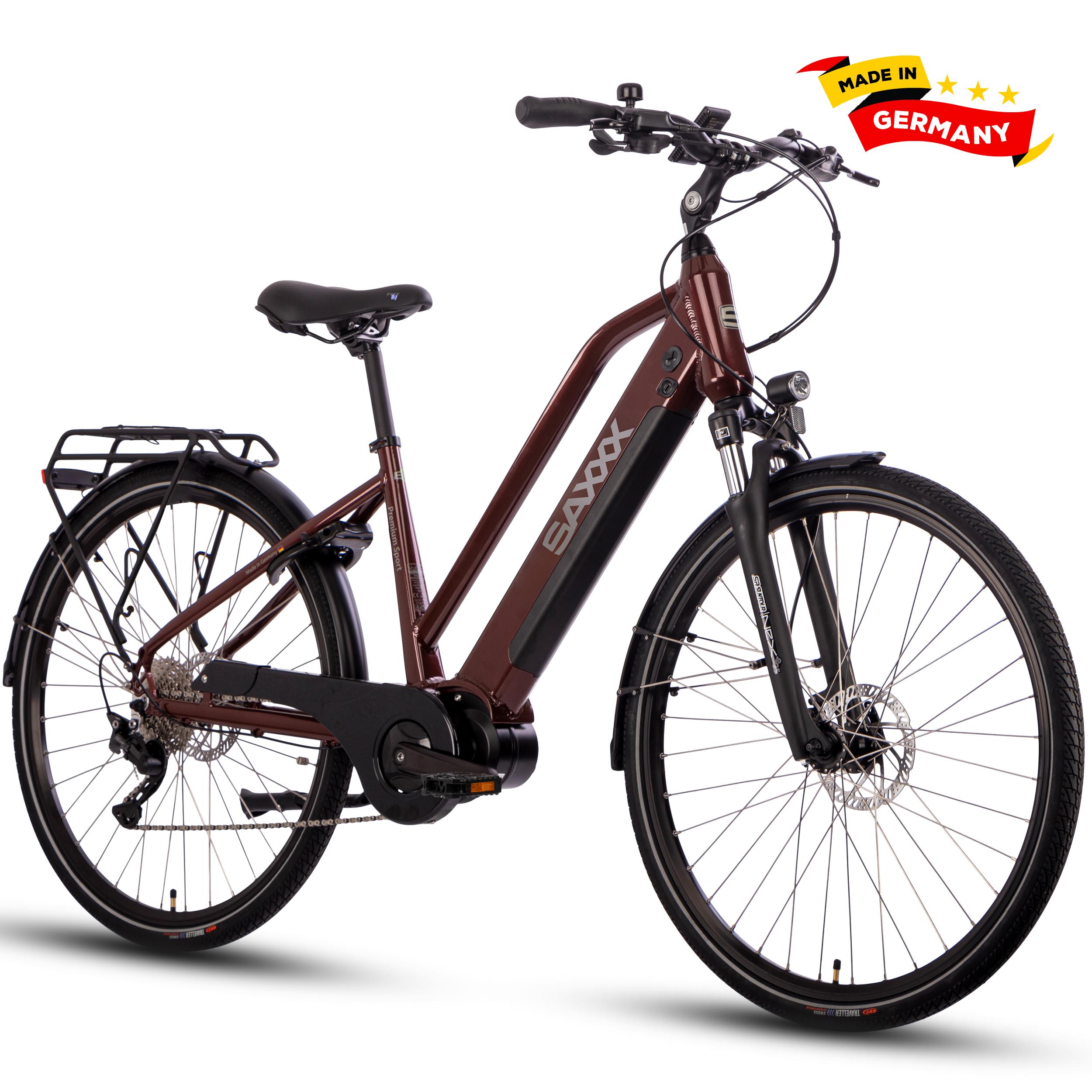 SAXXX 28 Zoll Komfort E-Bike , 250W Mittelmotor , 90Nm Drehmoment ,36V 522Wh Akku , SR SUNTOUR Federgabel , SHIMANO 10-Gang ,Scheibenbremsen