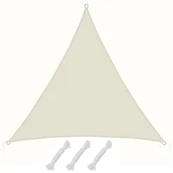 UPF50+ UV Sonnensegel 4x4x4 Polyester Dreieck Wasserabweisend Garten Segel Beige