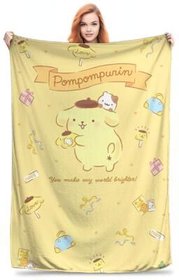 Shop Station Pompompurin Throw Blanket Super Soft Fleece Flannel Blanket For Bed, Sofa & All Season Comfort 1 30x40in