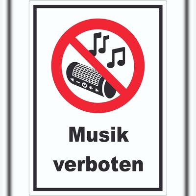 HB-Druck Aufkleber Musik verboten A7 (74x105mm)