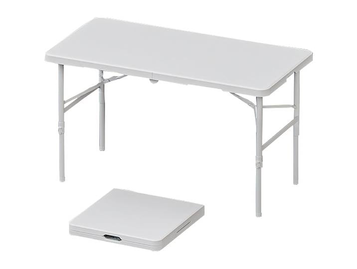 Bureau pliable extérieur 122 cm, hauteur réglable, table robuste portable avec poignée pour salle de divertissement, camping, jardin, balcon