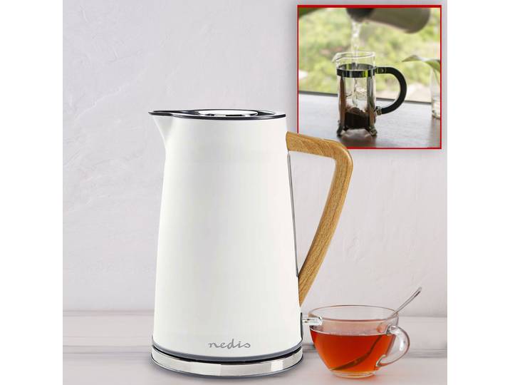 Design Wasserkocher, 360° drehbar, Soft Touch, 1.7 l, 2200 W, weiss