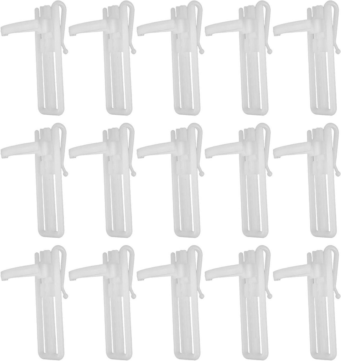 20 stuks Verstelbare Gordijnhaken Clips in Wit