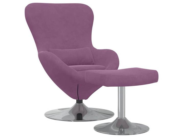 vidaXL Sessel Eierstuhl mit Fußhocker Lila Samt (1-St)